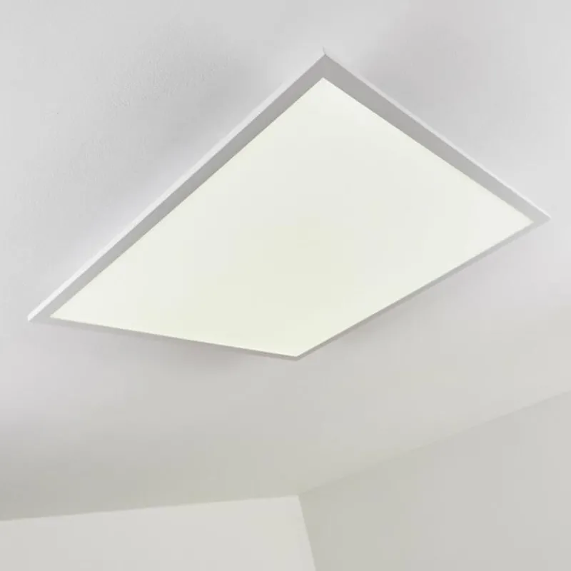 hofstein Plafonnier Salmi LED Aluminium, Blanc, 1 lumière, Télécommandes