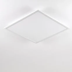 hofstein Plafonnier Salmi LED Aluminium, Blanc, 1 lumière, Télécommandes