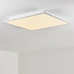 hofstein Plafonnier Salmi LED Aluminium, Blanc, 1 lumière, Télécommandes