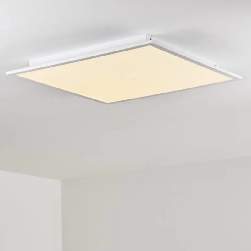 hofstein Plafonnier Salmi LED Aluminium, Blanc, 1 lumière, Télécommandes