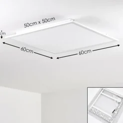 hofstein Plafonnier Salmi LED Aluminium, Blanc, 1 lumière