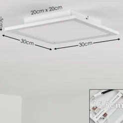 hofstein Plafonnier Salmi LED Aluminium, Blanc, 1 lumière