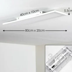 hofstein Plafonnier Salmi LED Blanc, 1 lumière, Télécommandes
