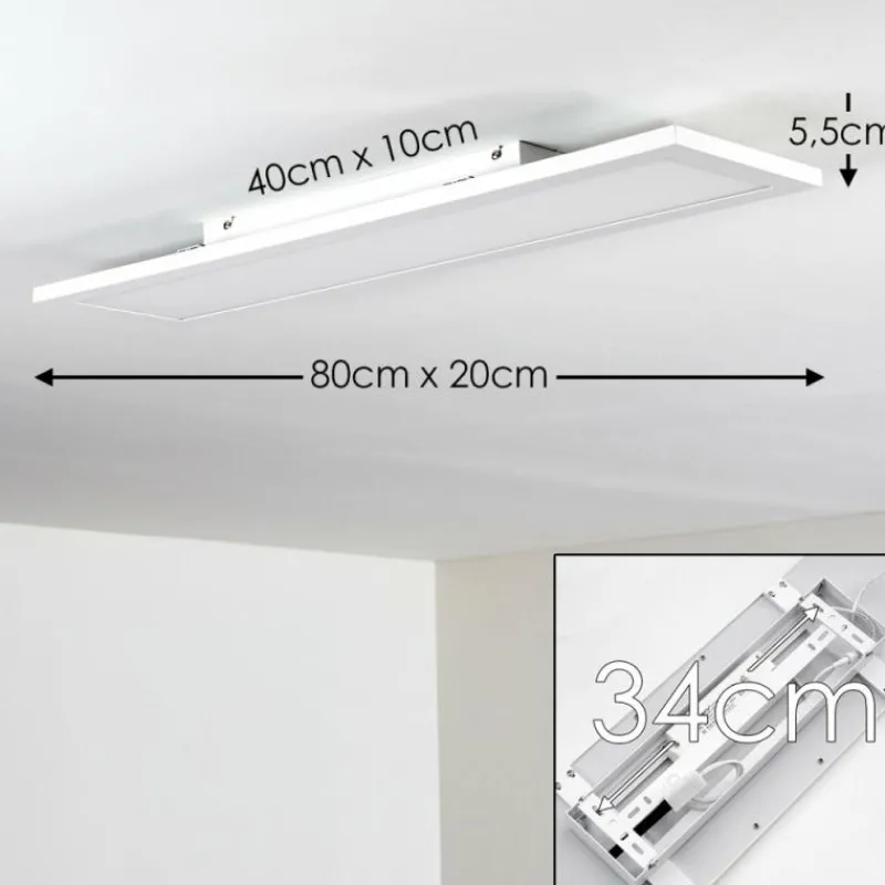 hofstein Plafonnier Salmi LED Blanc, 1 lumière, Télécommandes