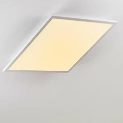hofstein Plafonnier Salmi LED Blanc, 1 lumière, Télécommandes, Changeur de couleurs