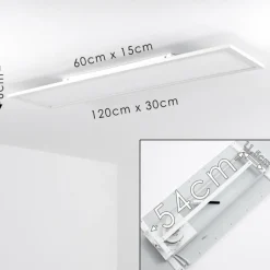 hofstein Plafonnier Salmi LED Blanc, 1 lumière, Télécommandes, Changeur de couleurs