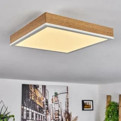 Luminaires Scandinaves-hofstein Plafonnier Salmi LED Brun, Couleur bois, Blanc, 1 lumière