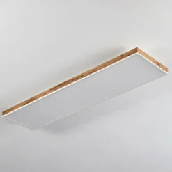 Luminaires Scandinaves-hofstein Plafonnier Salmi LED Brun, Couleur bois, Blanc, 1 lumière, Télécommandes
