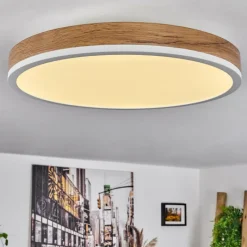Luminaires Scandinaves-hofstein Plafonnier Salmi LED Brun, Couleur bois, Blanc, 1 lumière