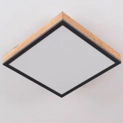 hofstein Plafonnier Salmi LED Couleur bois, Noir, Blanc, 1 lumière