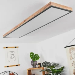 hofstein Plafonnier Salmi LED Couleur bois, Noir, Blanc, 1 lumière