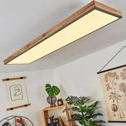hofstein Plafonnier Salmi LED Couleur bois, Noir, Blanc, 1 lumière