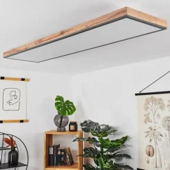 hofstein Plafonnier Salmi LED Couleur bois, Noir, Blanc, 1 lumière