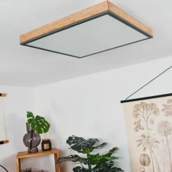 hofstein Plafonnier Salmi LED Couleur bois, Noir, Blanc, 1 lumière