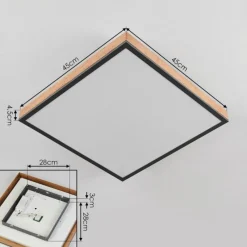 hofstein Plafonnier Salmi LED Couleur bois, Noir, Blanc, 1 lumière