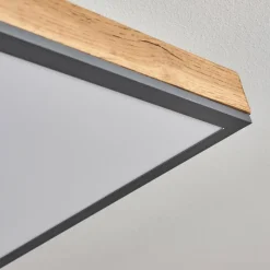 hofstein Plafonnier Salmi LED Couleur bois, Noir, Blanc, 1 lumière, Télécommandes