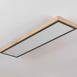 hofstein Plafonnier Salmi LED Couleur bois, Noir, Blanc, 1 lumière, Télécommandes