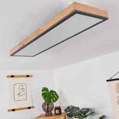 hofstein Plafonnier Salmi LED Couleur bois, Noir, Blanc, 1 lumière