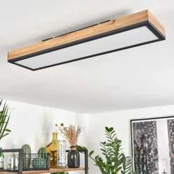 hofstein Plafonnier Salmi LED Couleur bois, Noir, Blanc, 1 lumière