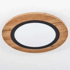 Luminaires Scandinaves-hofstein Plafonnier Salmi LED Couleur bois, Noir, 1 lumière