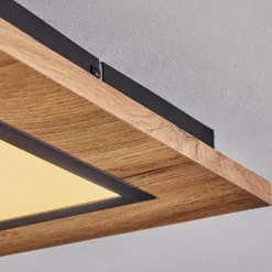 Luminaires Scandinaves-hofstein Plafonnier Salmi LED Couleur bois, Noir, 1 lumière