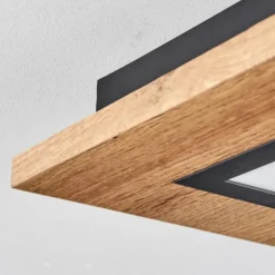 Luminaires Scandinaves-hofstein Plafonnier Salmi LED Couleur bois, Noir, 1 lumière