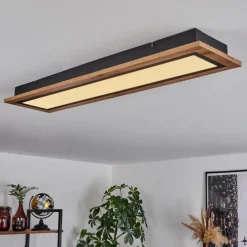 Luminaires Scandinaves-hofstein Plafonnier Salmi LED Couleur bois, 1 lumière