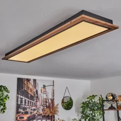 Luminaires Scandinaves-hofstein Plafonnier Salmi LED Couleur bois, 1 lumière, Télécommandes