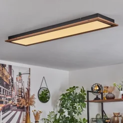 Luminaires Scandinaves-hofstein Plafonnier Salmi LED Couleur bois, 1 lumière