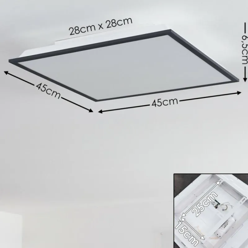 hofstein Plafonnier Salmi LED Gris, Blanc, 1 lumière