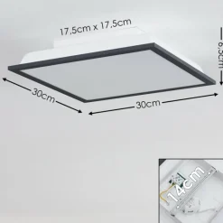 hofstein Plafonnier Salmi LED Noir, Blanc, 1 lumière