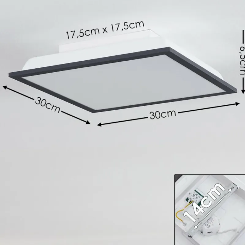 hofstein Plafonnier Salmi LED Noir, Blanc, 1 lumière