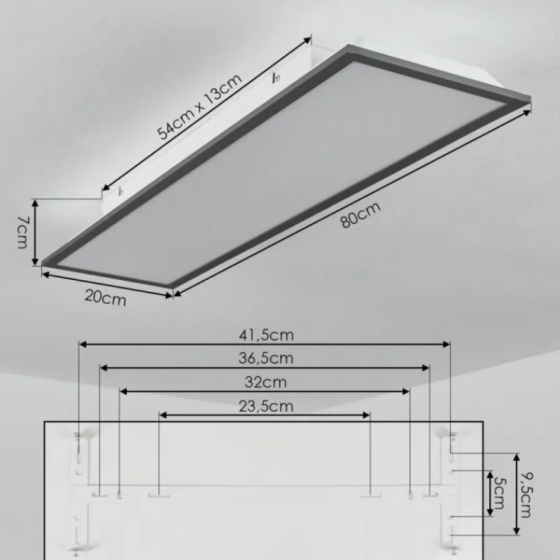 hofstein Plafonnier Salmi LED Noir, Blanc, 1 lumière