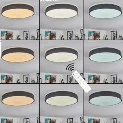 hofstein Plafonnier Samaira LED Blanc, 1 lumière, Télécommandes