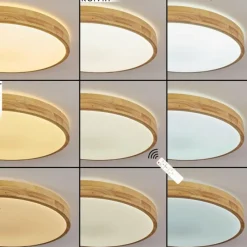 hofstein Plafonnier Samaira LED Écru, 1 lumière, Télécommandes