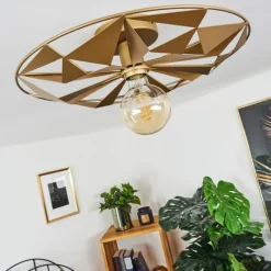 Lampes Dorées-hofstein Plafonnier Samatrai Or, 1 lumière