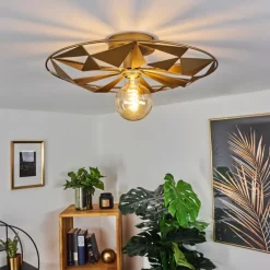 Lampes Dorées-hofstein Plafonnier Samatrai Or, 1 lumière