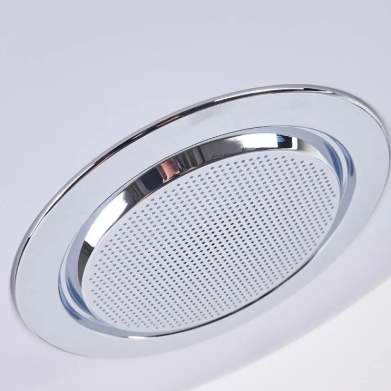 hofstein Plafonnier Sambani LED Chrome, Blanc, 1 lumière, Télécommandes, Changeur de couleurs