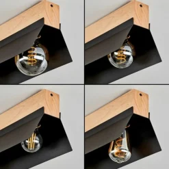 Luminaires Scandinaves-hofstein Plafonnier Sangkor Écru, Noir, 3 lumières