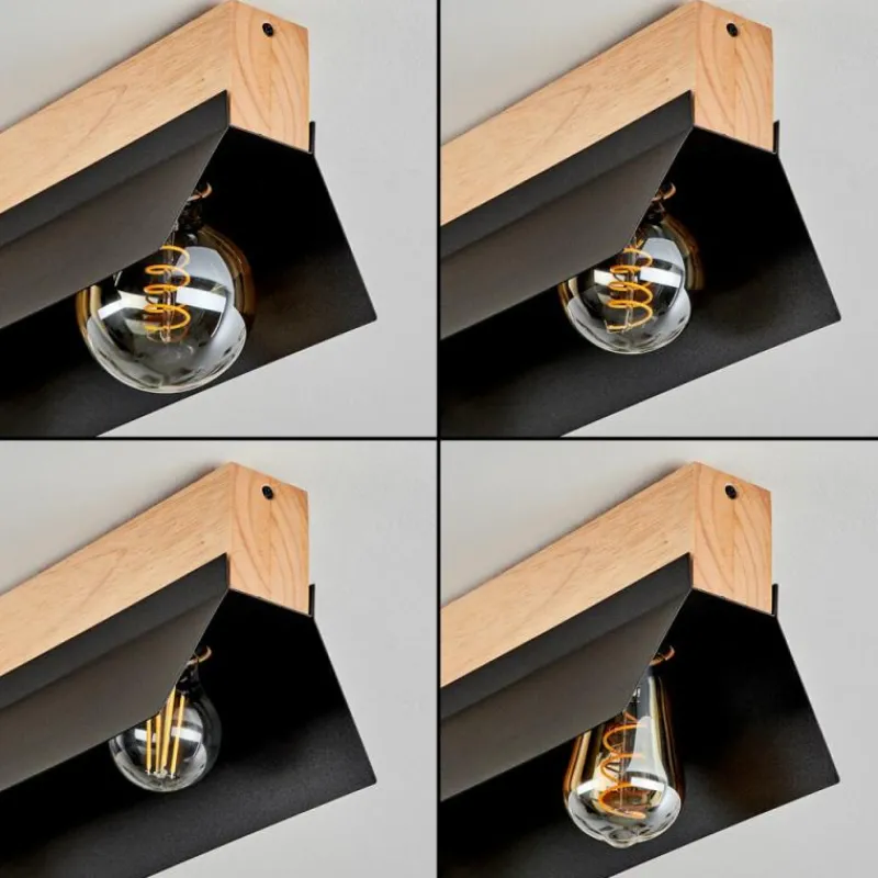 Luminaires Scandinaves-hofstein Plafonnier Sangkor Écru, Noir, 3 lumières