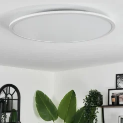hofstein Plafonnier Sani LED Blanc, 1 lumière, Télécommandes, Changeur de couleurs