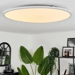 hofstein Plafonnier Sani LED Blanc, 1 lumière, Télécommandes, Changeur de couleurs