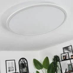 hofstein Plafonnier Sani LED Blanc, 1 lumière, Télécommandes, Changeur de couleurs