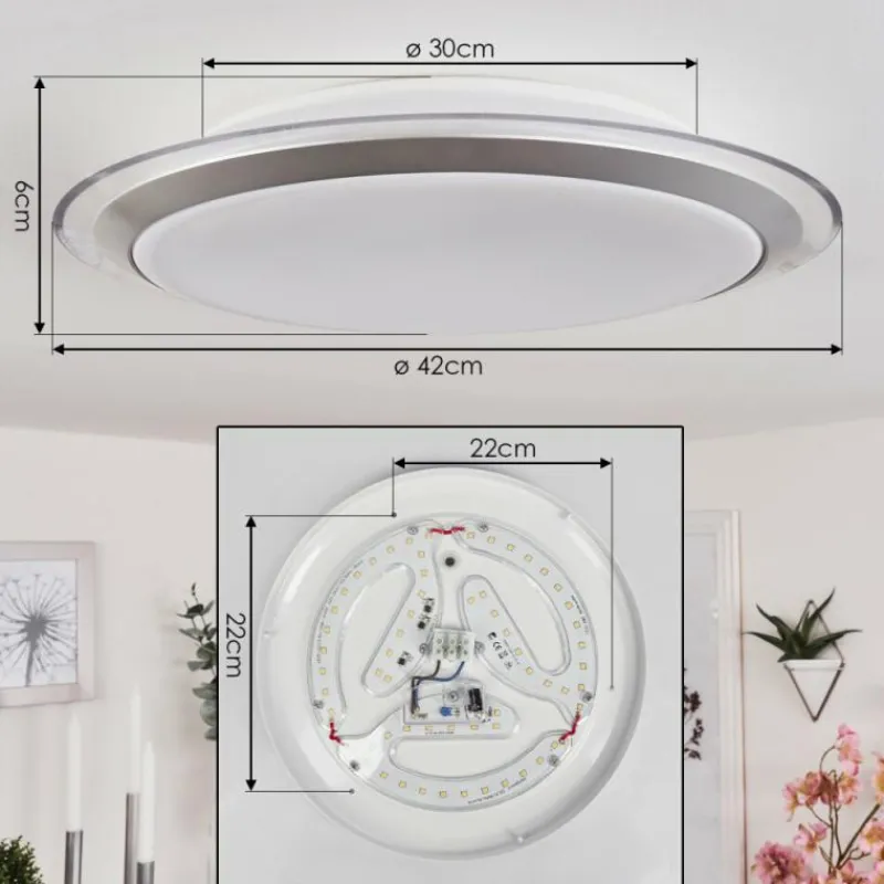 hofstein Plafonnier Sapioris LED Argenté, 1 lumière