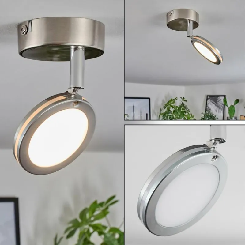 hofstein Plafonnier Sarnadinha LED Nickel mat, 1 lumière