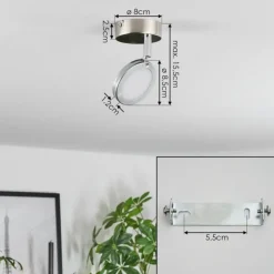 hofstein Plafonnier Sarnadinha LED Nickel mat, 1 lumière