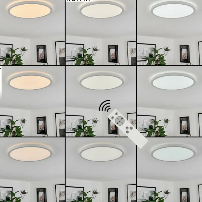 hofstein Plafonnier Sasinhosa LED Blanc, 1 lumière, Télécommandes