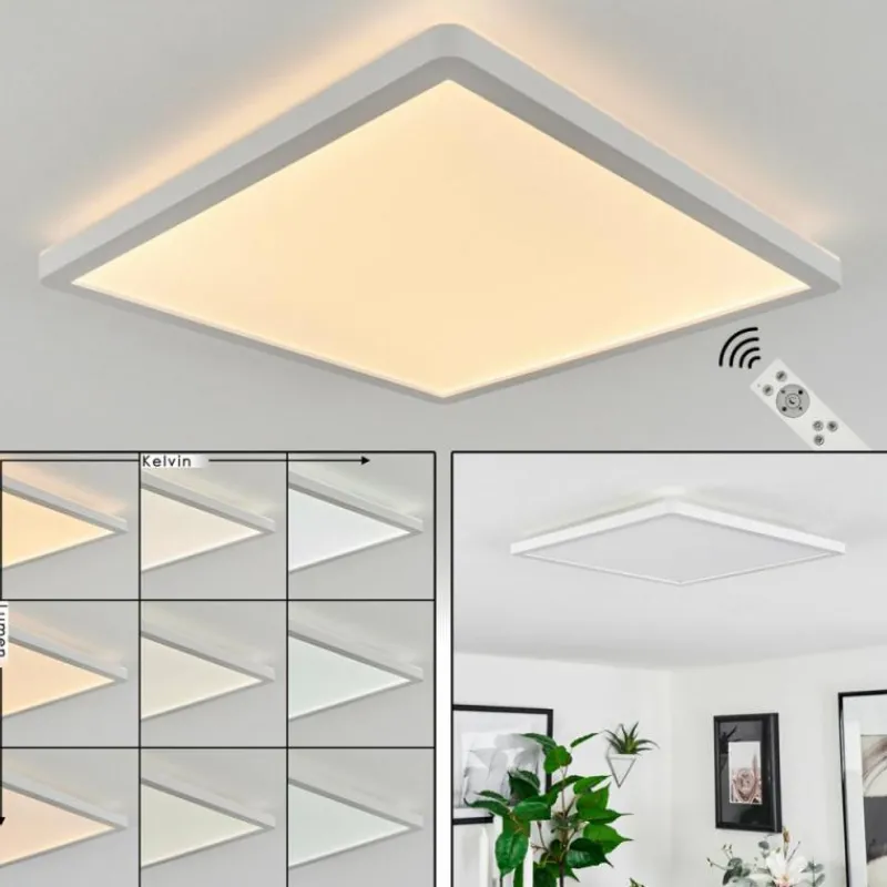 hofstein Plafonnier Sasinhosa LED Blanc, 1 lumière, Télécommandes