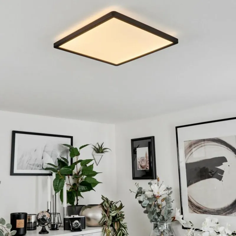 hofstein Plafonnier Sasinhosa LED Noir, 1 lumière, Télécommandes