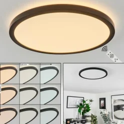 hofstein Plafonnier Sasinhosa LED Noir, 1 lumière, Télécommandes